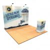 10' tension fabric pop up display with counter angle