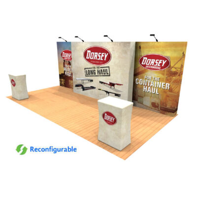 10ft x 20ft tension fabric pop up display kit