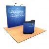 8' tension fabric pop up display with premium counter angle