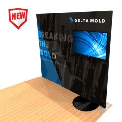 10ft tension fabric display with monitor stand