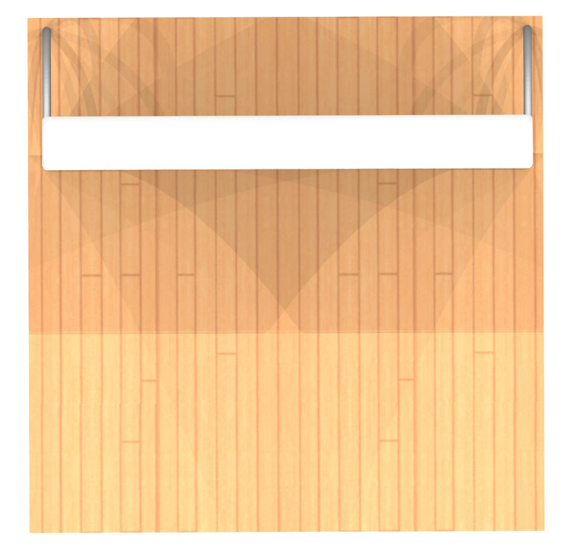 10ft vertical curve tension fabric display with monitor mount