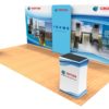 20ft tension fabric display with counters angle