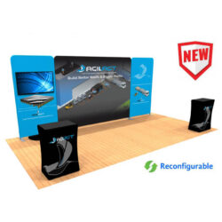20ft tension fabric display with monitor mount