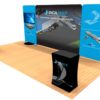 20ft tension fabric display with monitor mount angle