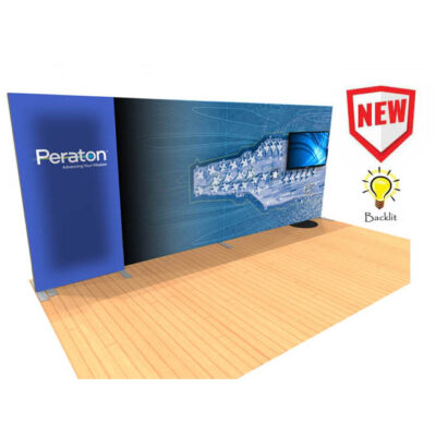 20ft tension fabric display with lightbox