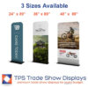 tension fabric banner stand sizes