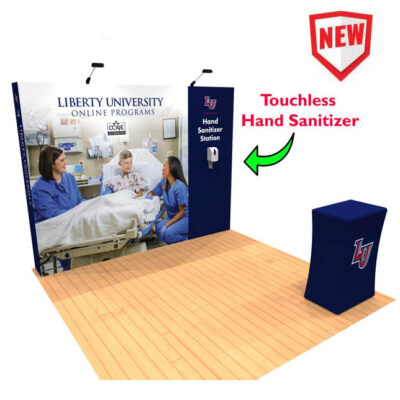 10ft Pop Up Display with Hand Sanitizing Station