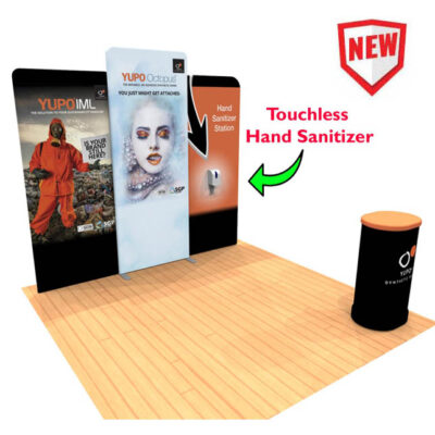 10ft Tension Fabric Display with Hand Sanitizer Kit 1