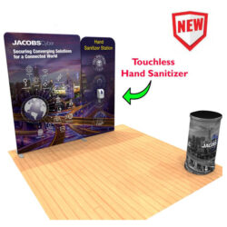 10ft Tension Fabric Display with Hand Sanitizer Kit 1
