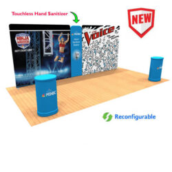 20ft Tension Fabric Display with Hand Sanitizer Kit 1